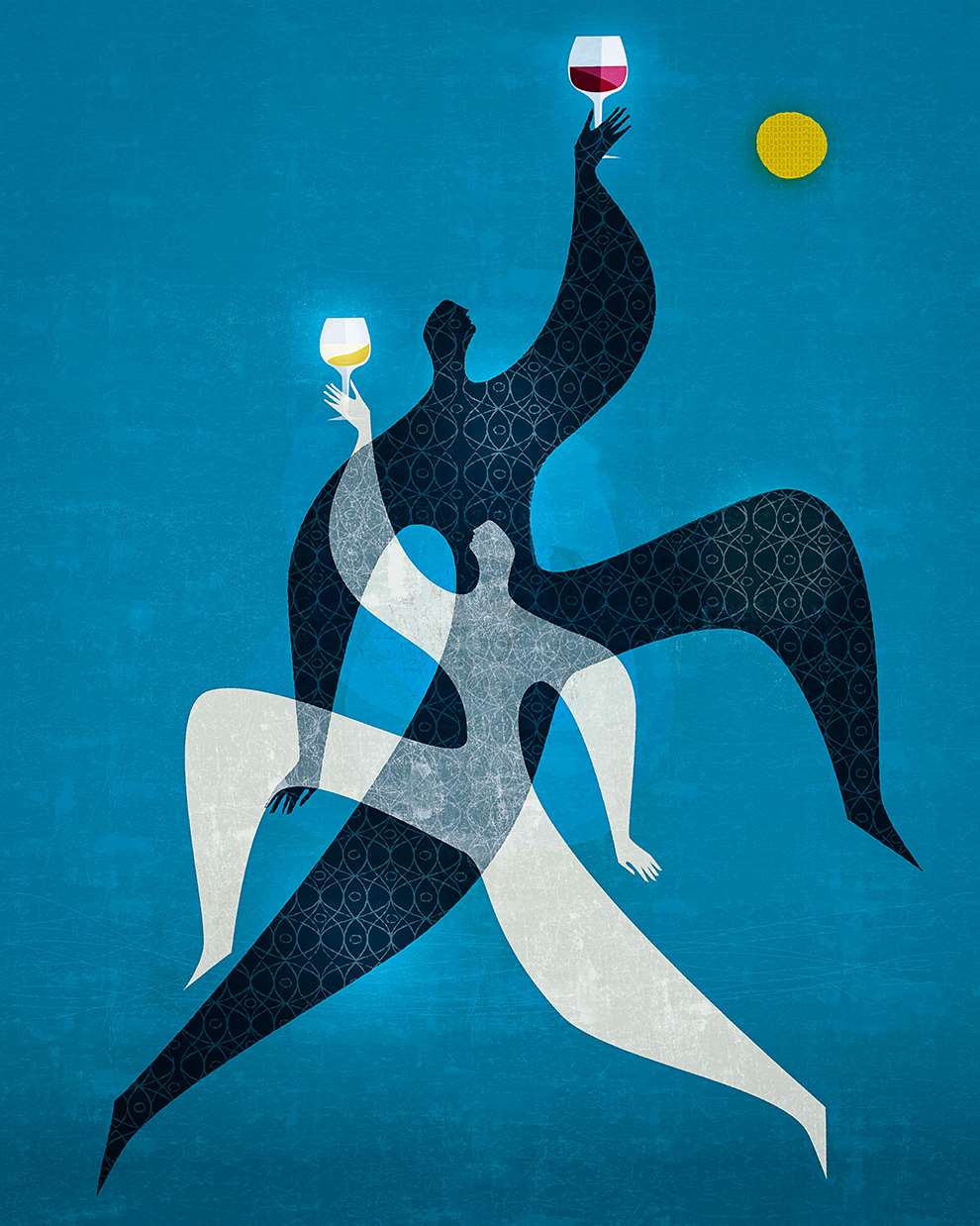 Paul Wearing, A digital illustration for Wills Wine Bar Paris.