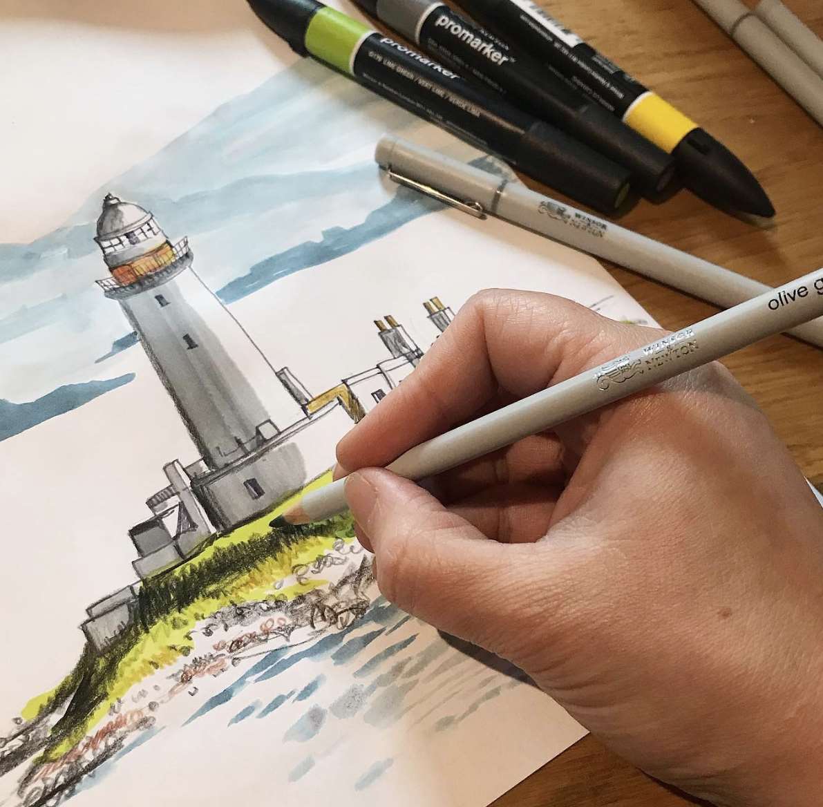Kerry Hyndman, Work in progress of a lighthouse by Kerry Hyndman