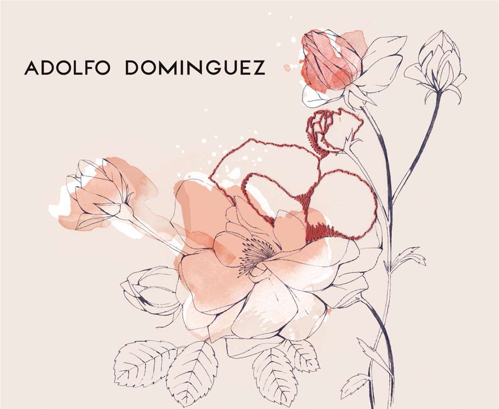 Montse Bernal, Mix media fashion branding illustration of a pink flower for a perfume. 
