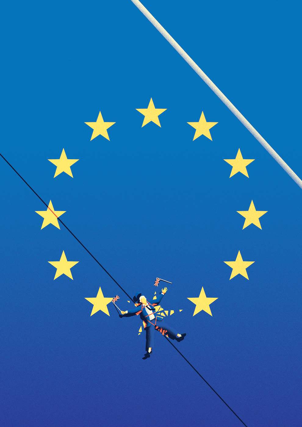Jack Daly, Digital illustration of European flag, commenting upon Brexit. Graphical illustration.
