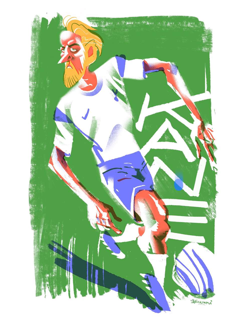 Jan Bielecki, illustration, football, euros, digital, sketch, character, sport, bright, digital