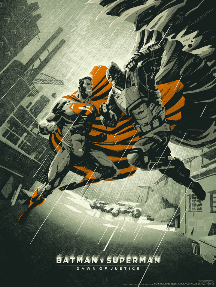 Coke Navarro, Digital illustrations of superheroes batman and superman in comic book style 
