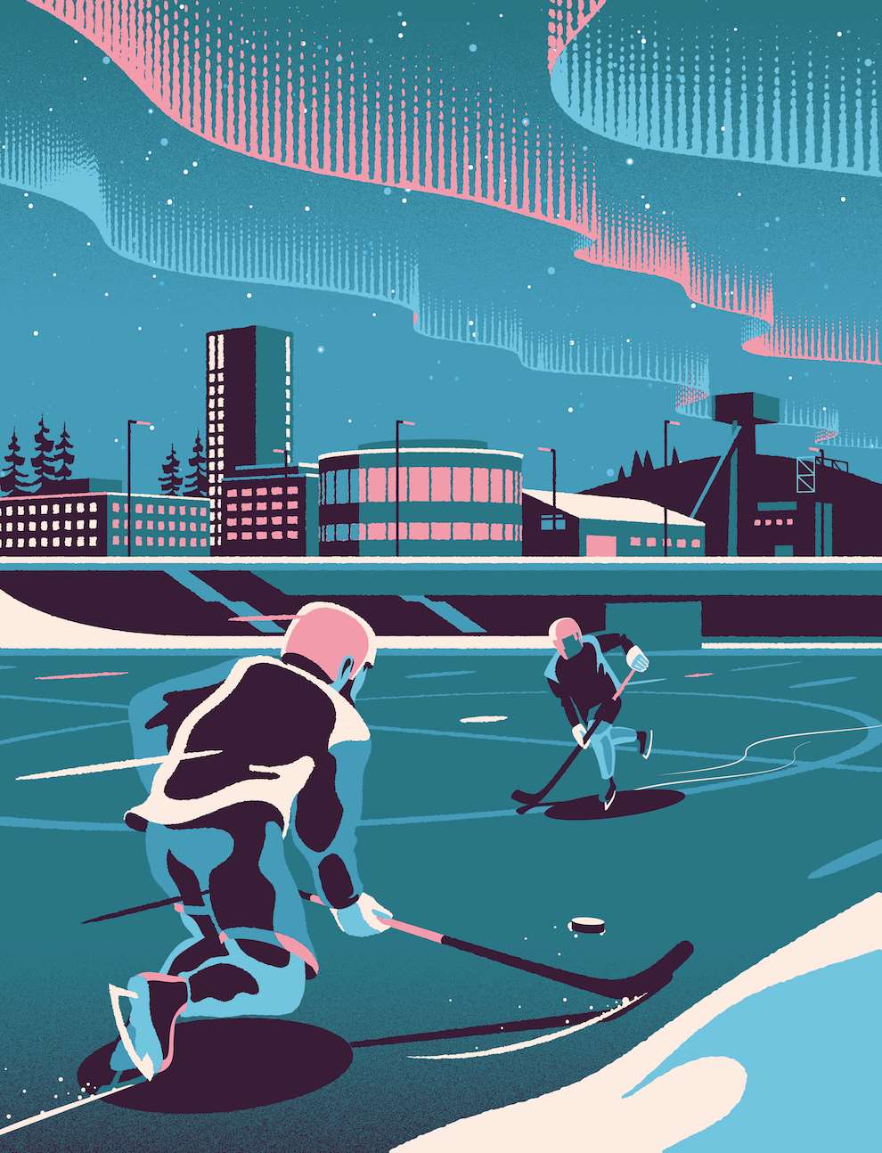 Jack Daly, Digital illustration of two ice hocker players 