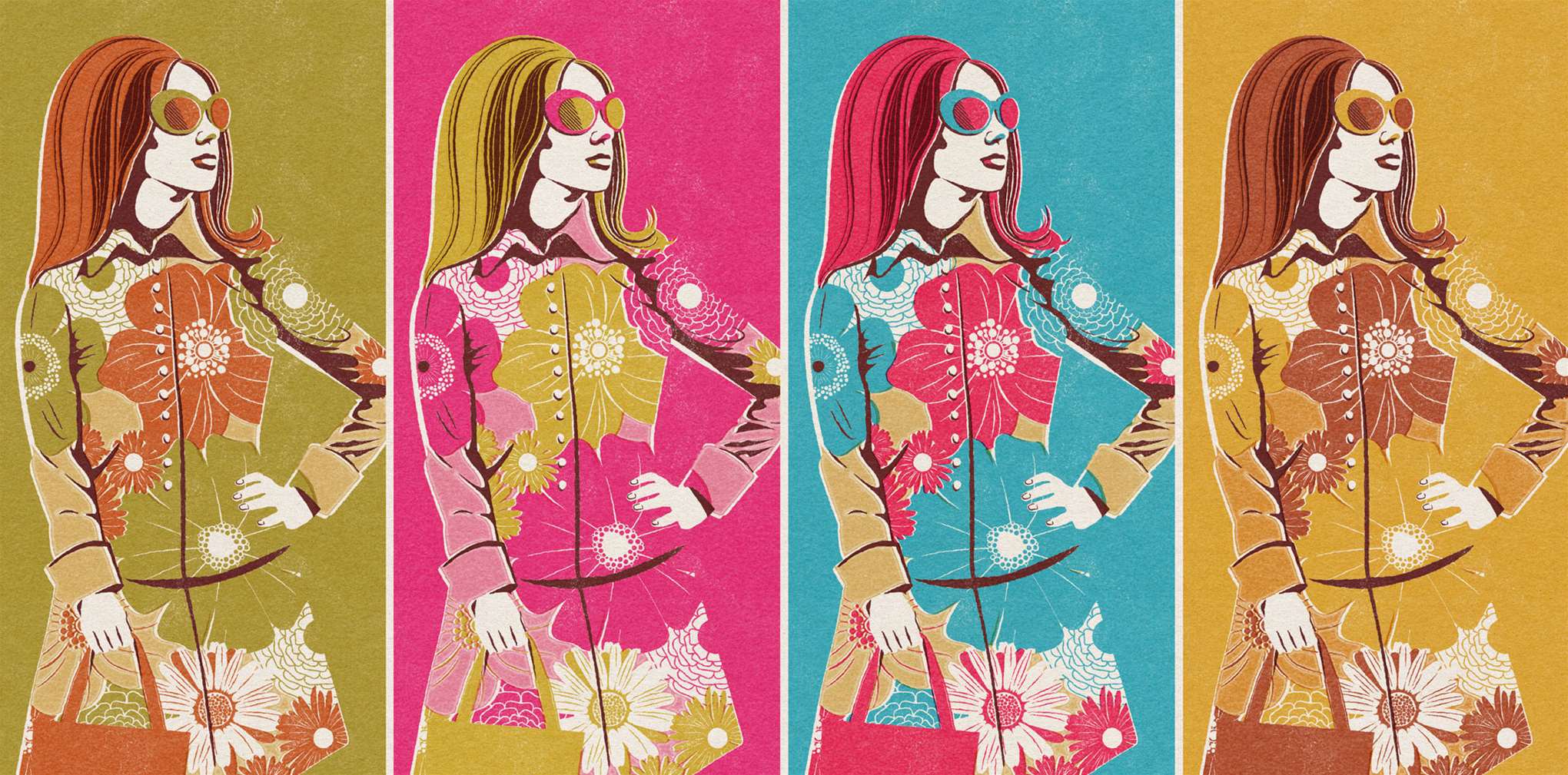 Susan Burghart, Art pop, retro illustration pattern.