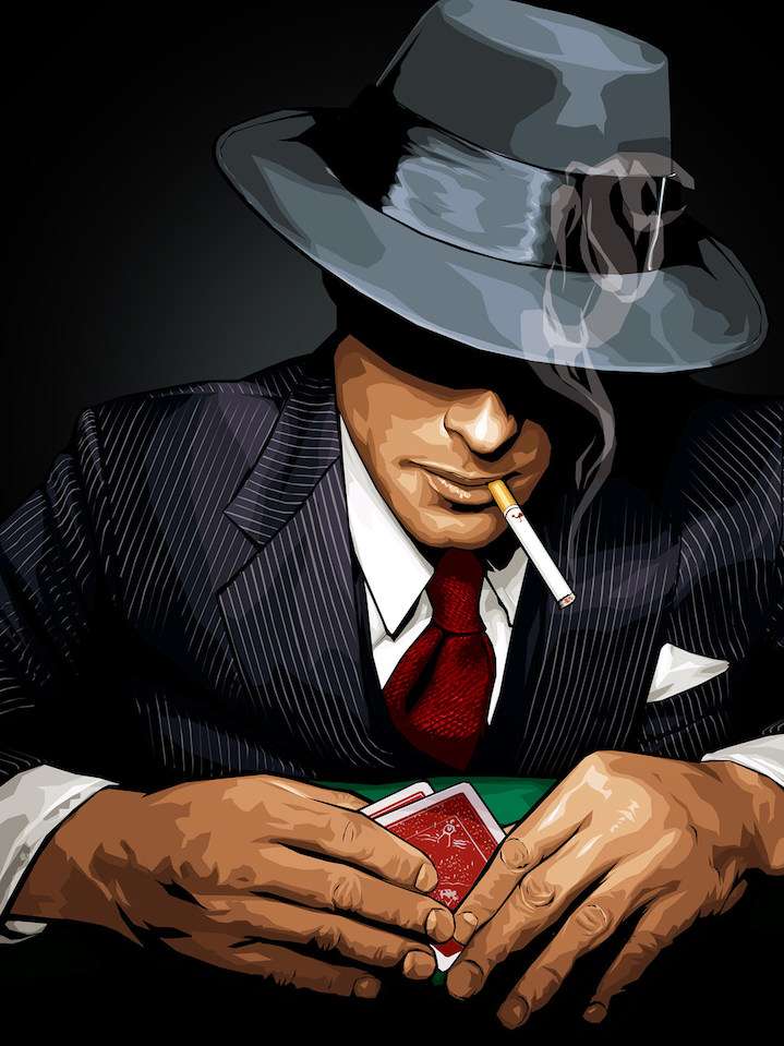 Benjamin Wachenje, Digital illustration of a man playing poker 