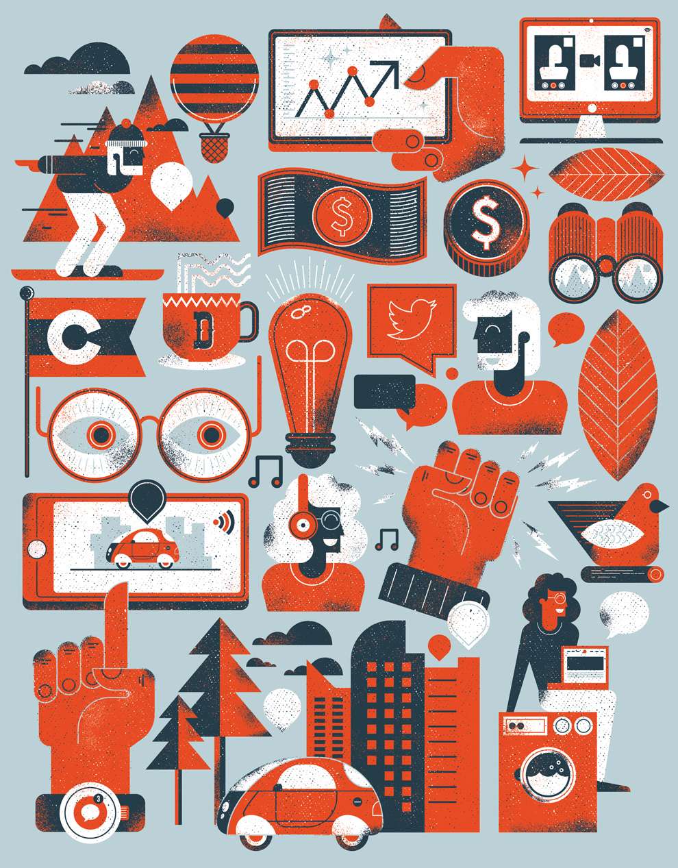 Ahoy There, Textural and digital infographic illustration