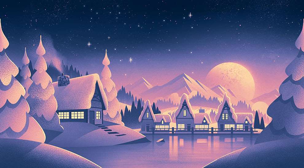 Brian Edward Miller, Winter illustration for Beekman 1802  for their limited edition “Twinkle Twinkle Little Farm” holiday packaging.
