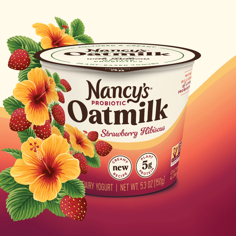 Charlotte Day, Charlotte Day’s beautiful packaging illustrations reimagine the classic Nancy’s Oatmilk label to connect with consumers looking for delicious, good-for-you food! The elegance of Charlotte's intricate design.