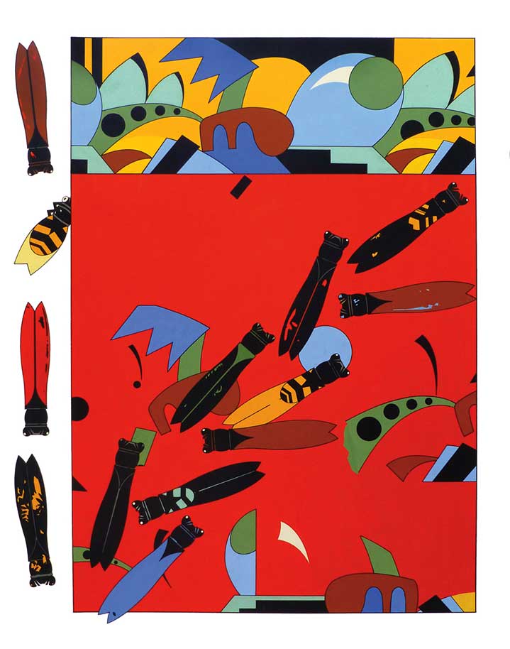 Chris McEwan, Abstract insect illustration using bright colours