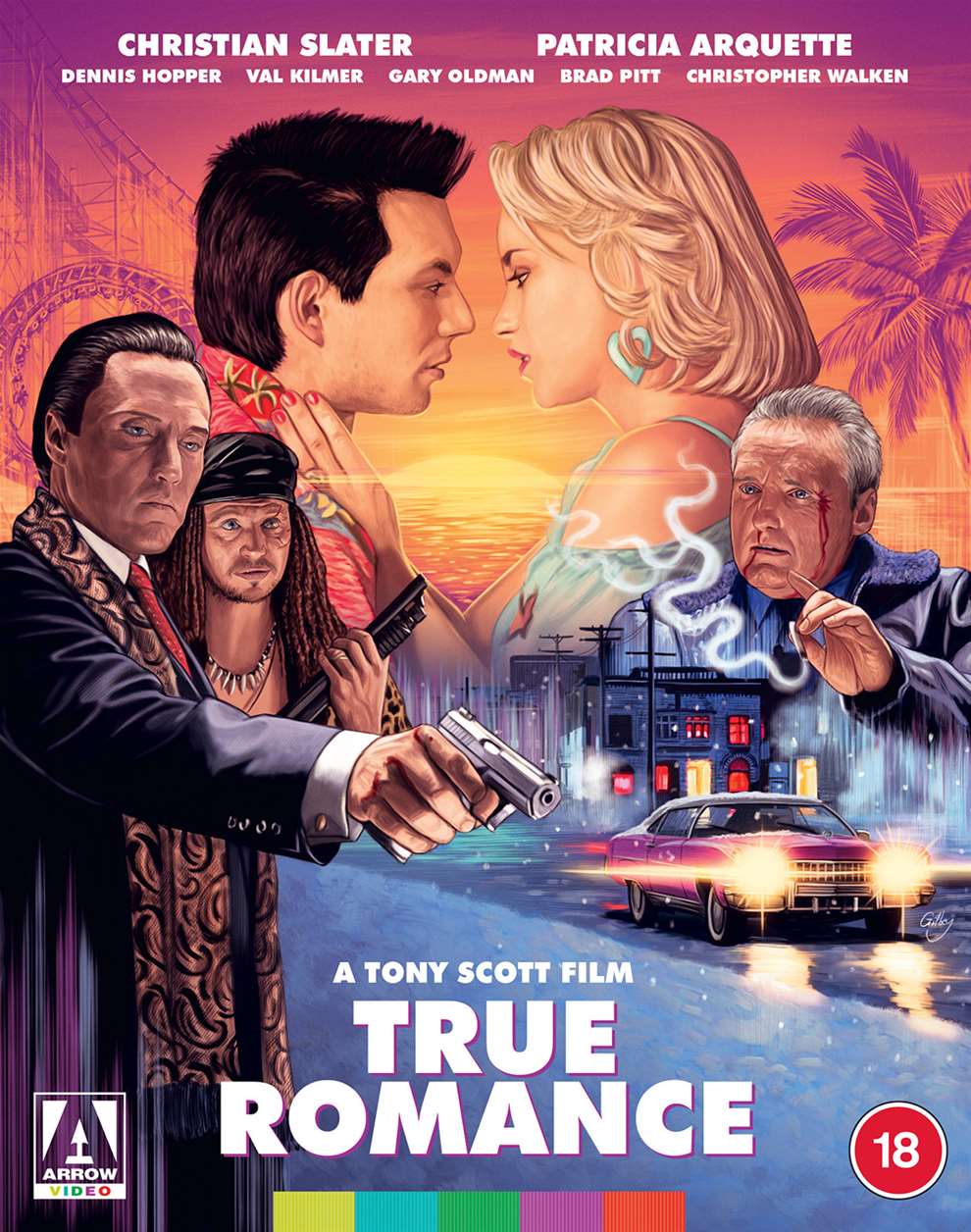 Sam  Gilbey, Detailed painterly poster of True Romance pieces for Arrow.