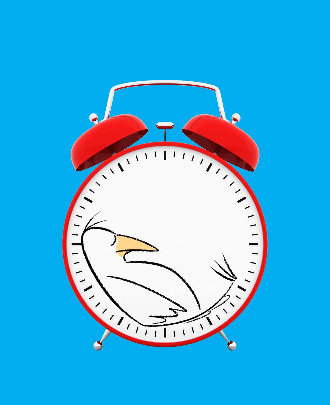 Nishant Choksi, Playful gif of a bird being woken up by an alarm clock. 