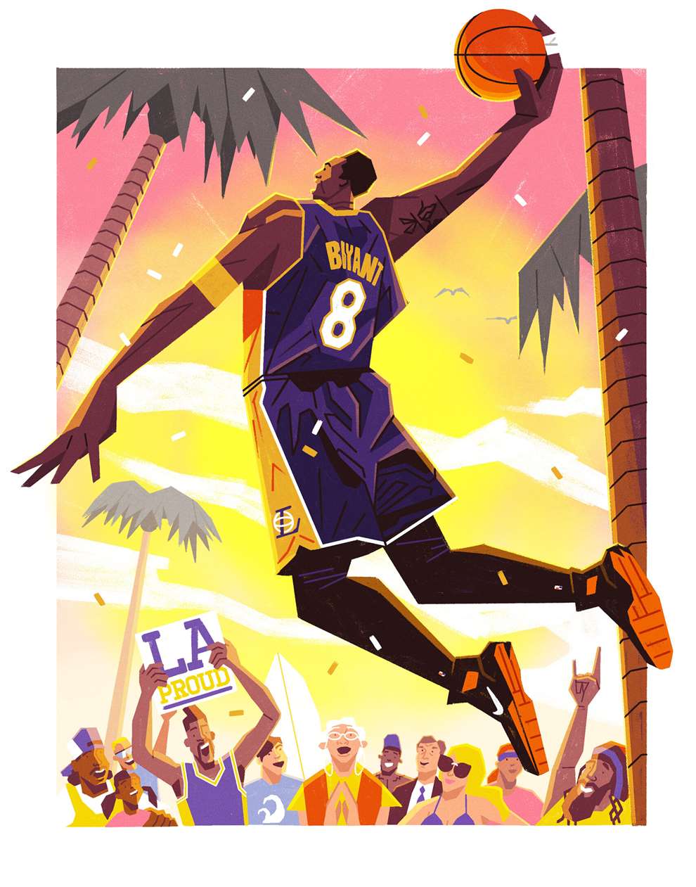 Dale Edwin Murray, Digital graphic illustration of Kobe playing basketball. 