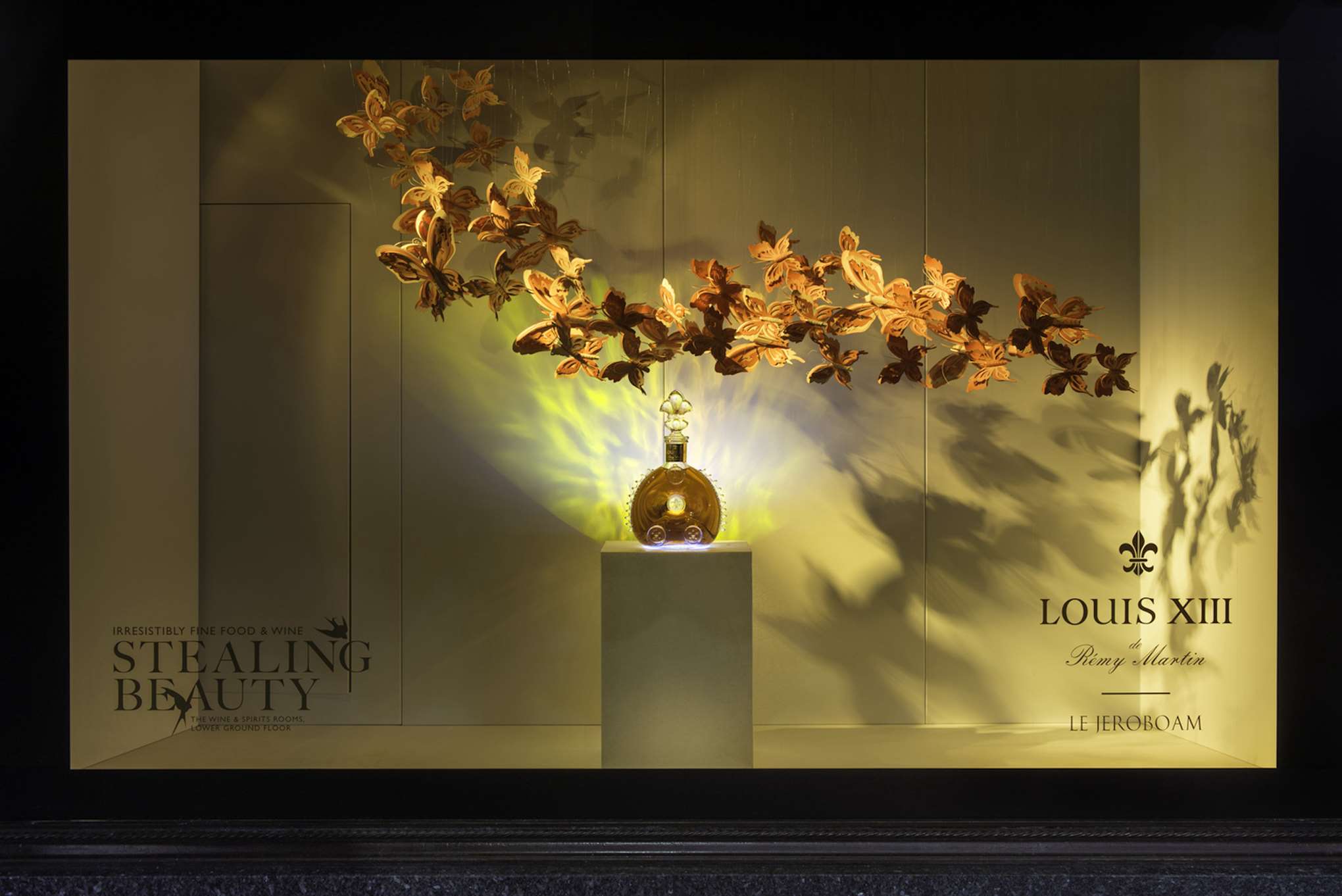 Andy Singleton, Window display with butterflies for Louis XIII by Andy Singleton.