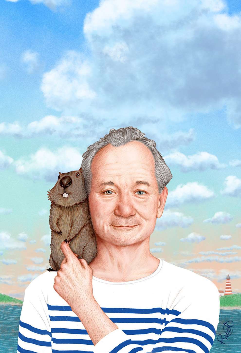 Jason Raish, Bill Murray with a groundhog in a life aquatic outfit