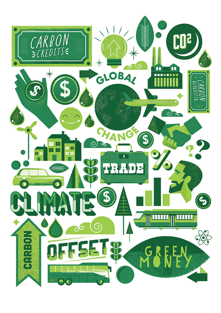 Ahoy There, Green bold spot illustrations of green transport