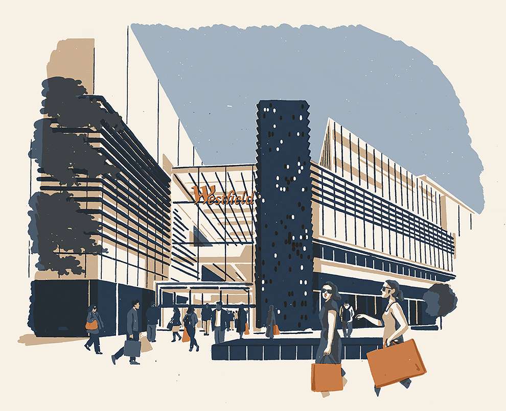 Harry Tennant,  Architectural illustration of Westfield centre 