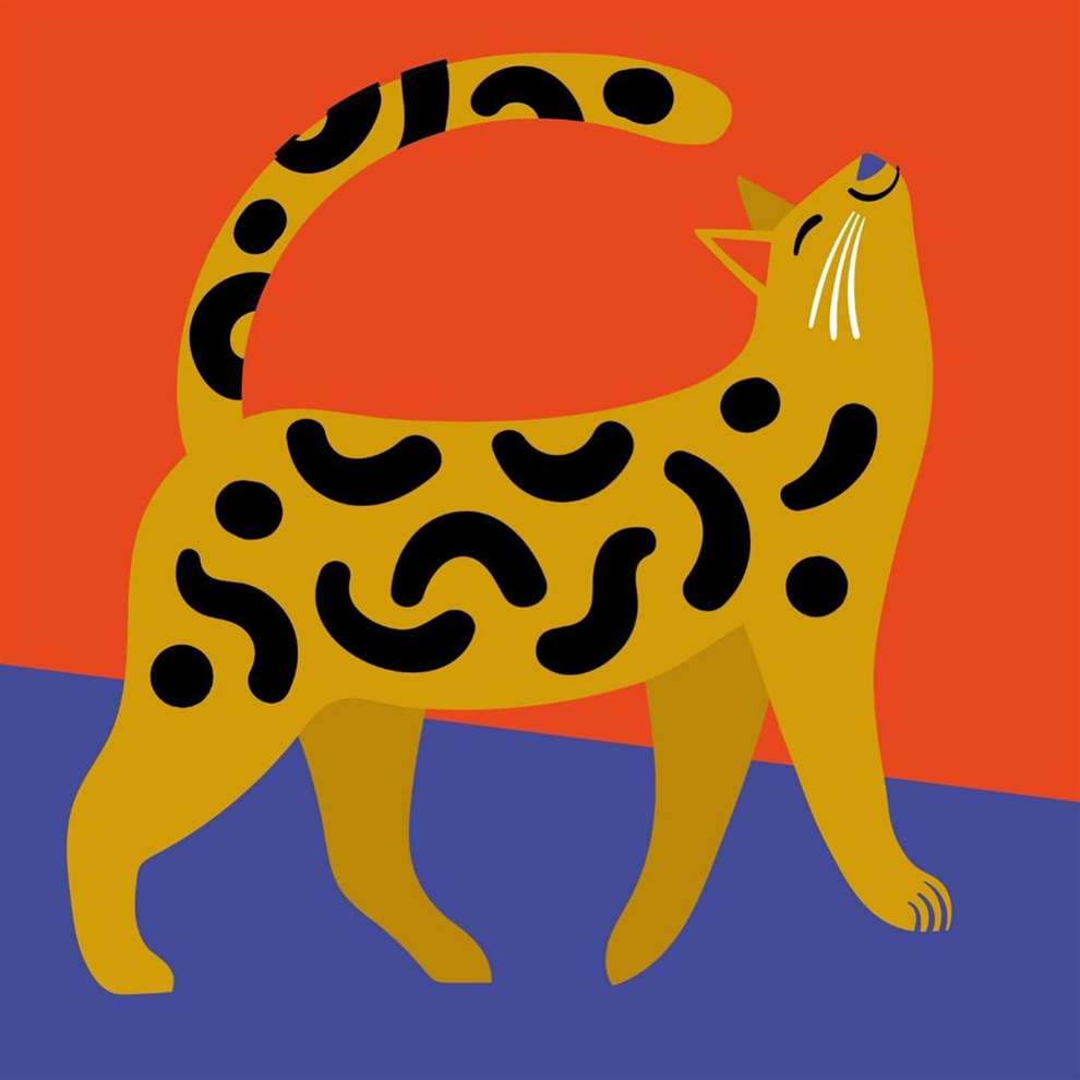 Margaux Carpentier, Bold digital illustration of a cat.