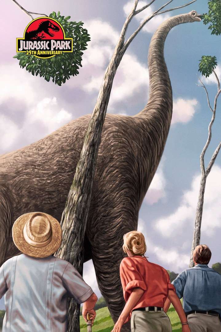 Sam  Gilbey, painterly poster art of Jurassic Park movie