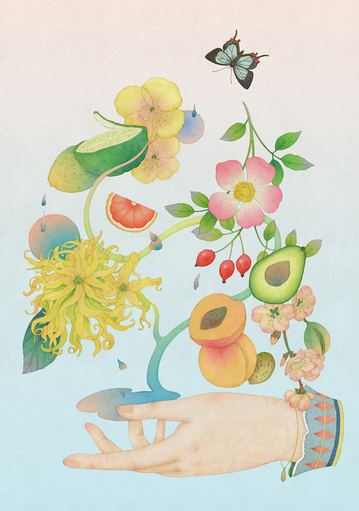 Whooli Chen, Detailed and whimsical botanical hand painted illustration
