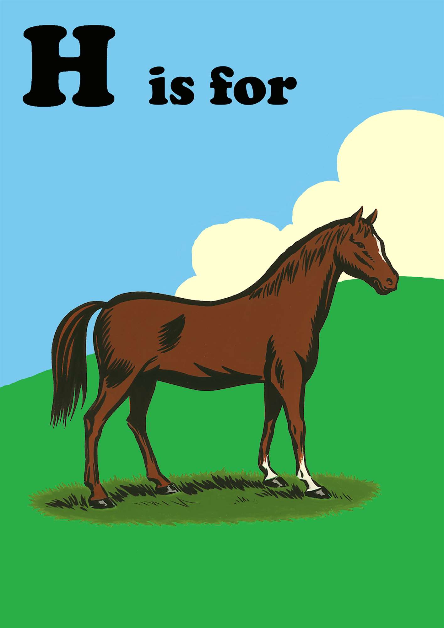 Mark Thomas, Vintage graphic minimalistic poster of a horse.