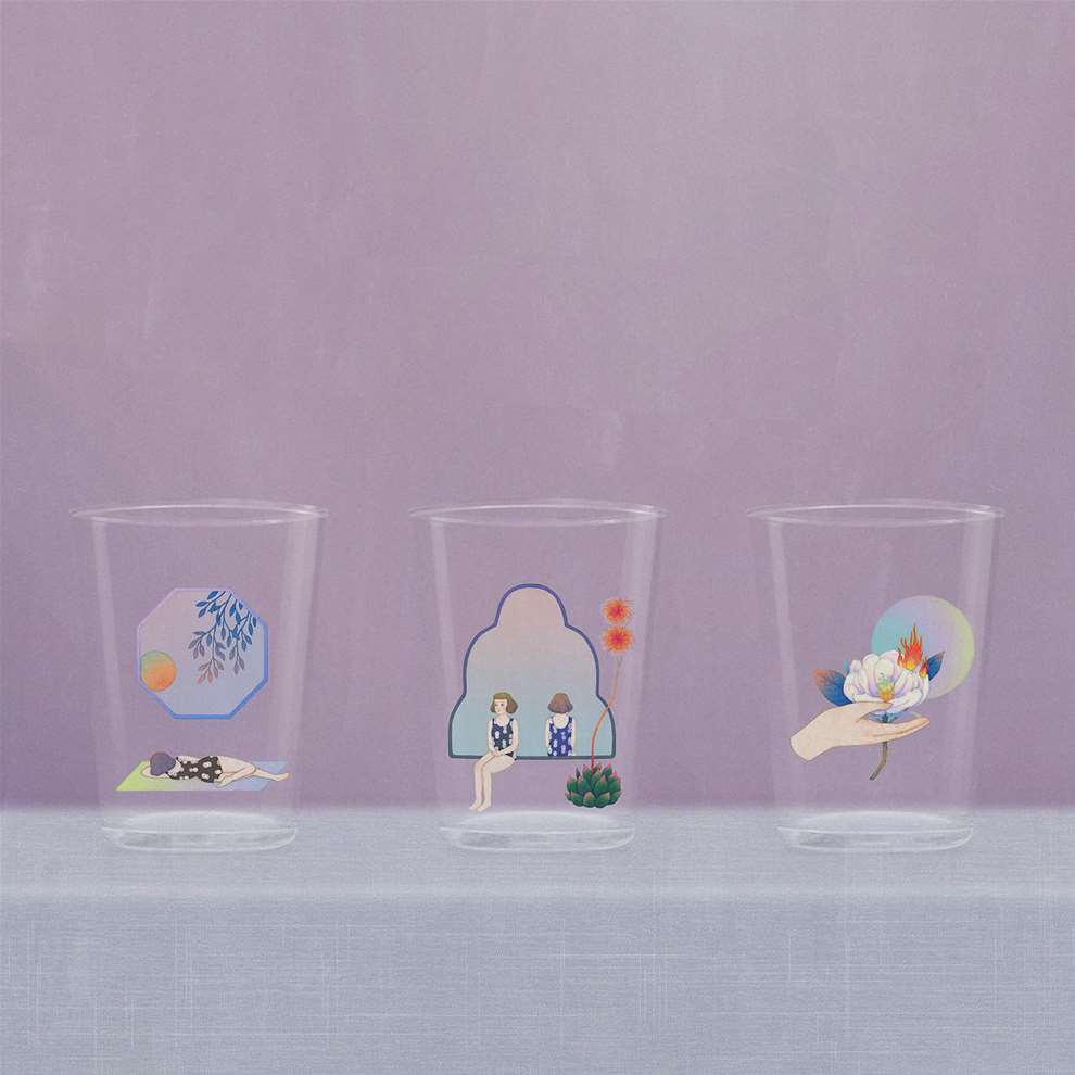 Whooli Chen, Watercolour handpainted glassware collection.